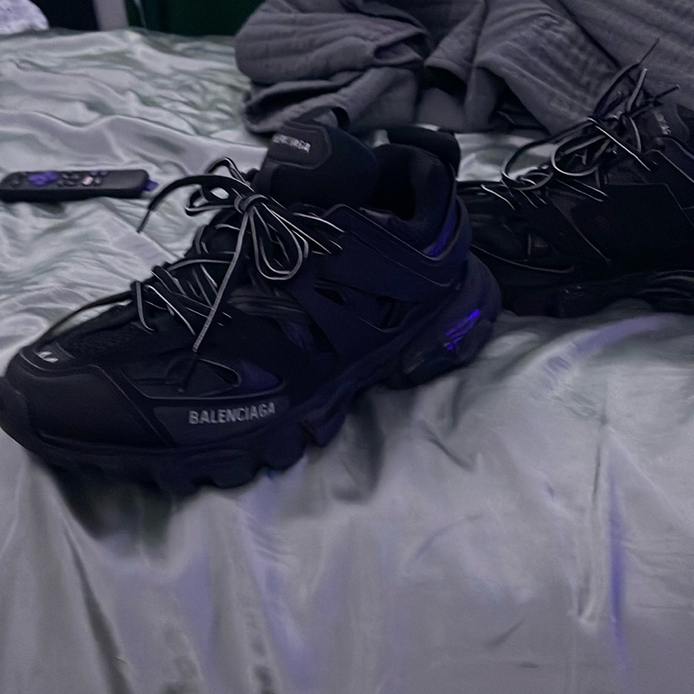 Balenciaga track runners all black